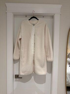 Wilfred Cream Sherpa Snap-Front Coatigan